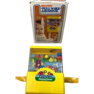 Vintage Pull N See Aquarium Baby Crib Water Toy Fish Ocean Moving Shelcore 1978